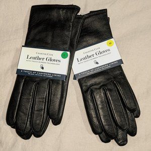 Charter Club Leather Wool Cashmere Lined Gloves